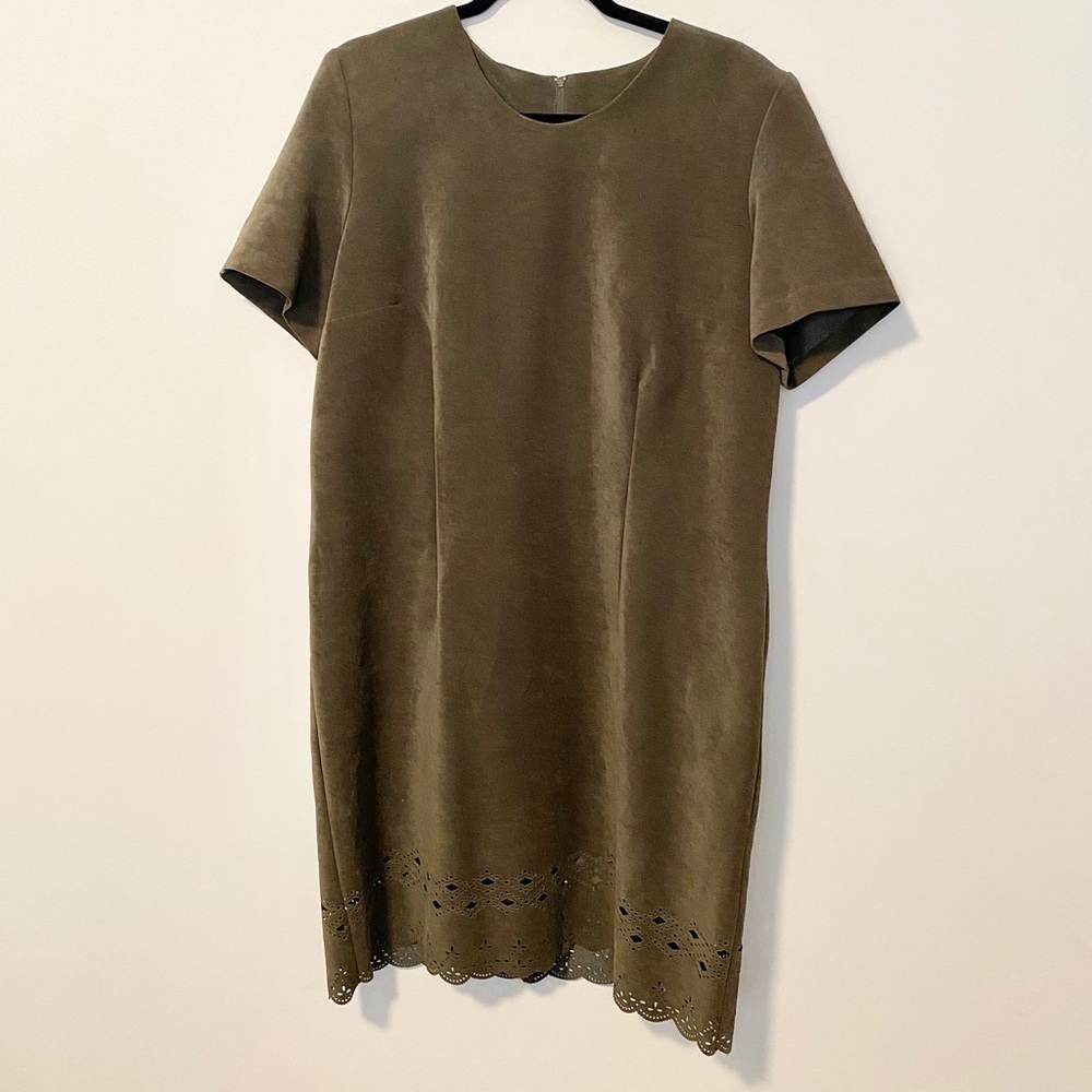 VINTAGE Northern Traditions Olive Suede Dress